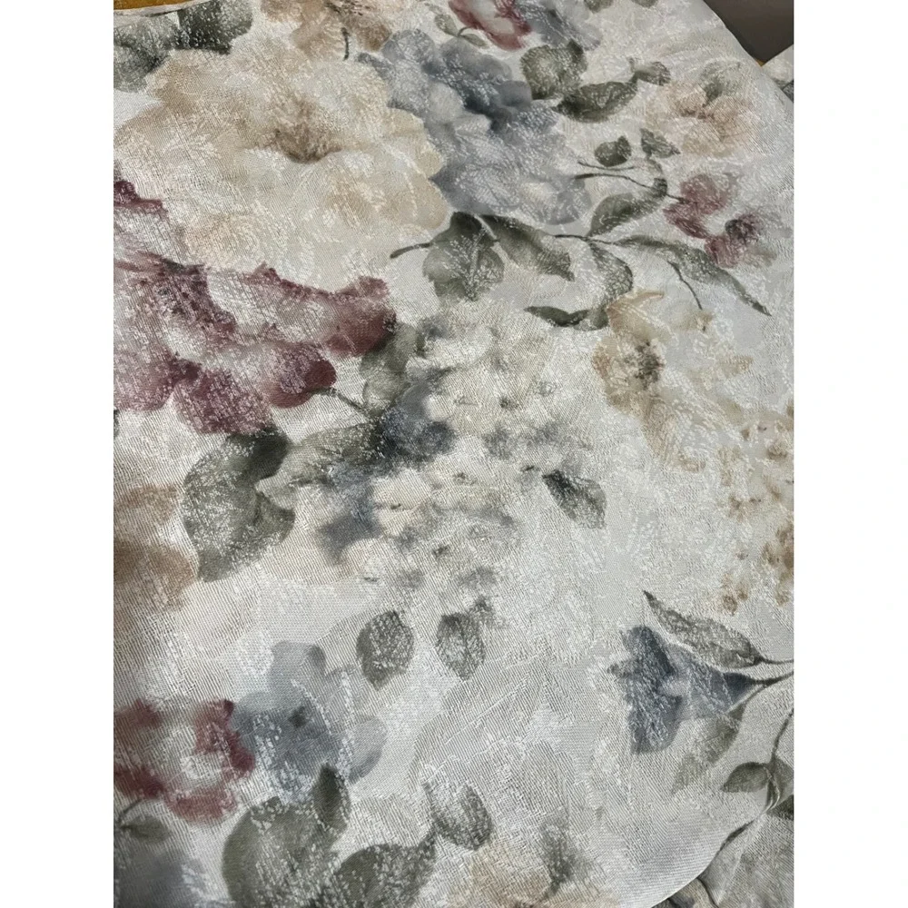 Vintage‎ Burlington Floral Curtain Panels 38x82 Cream Pink Sage Botanical 2pc